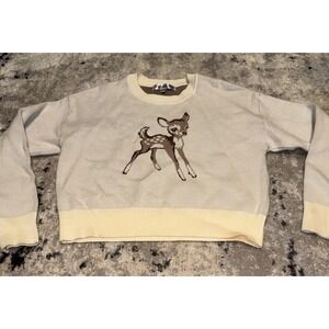 Womens Madden Girl‎ Crop Sweater Bambi Deer Size Medium